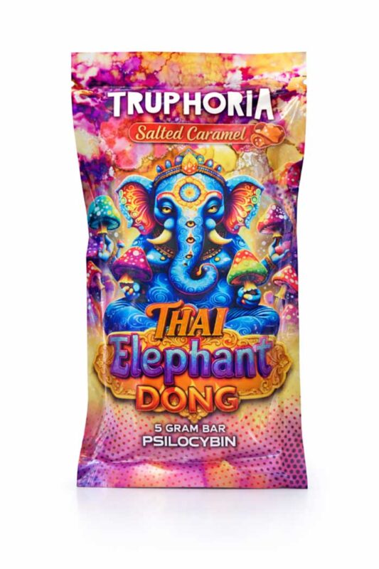 Truphoria 5G Psilocybin Chocolate Bar – premium magic mushroom chocolate with 5 grams psilocybin, segmented dosing squares, discreet Canadian packaging